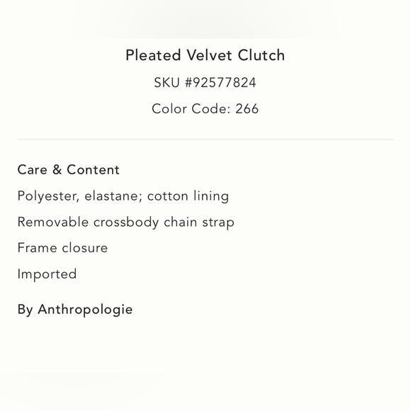 Anthropologie Pleated Velvet Clutch in Pink Combo NWT
